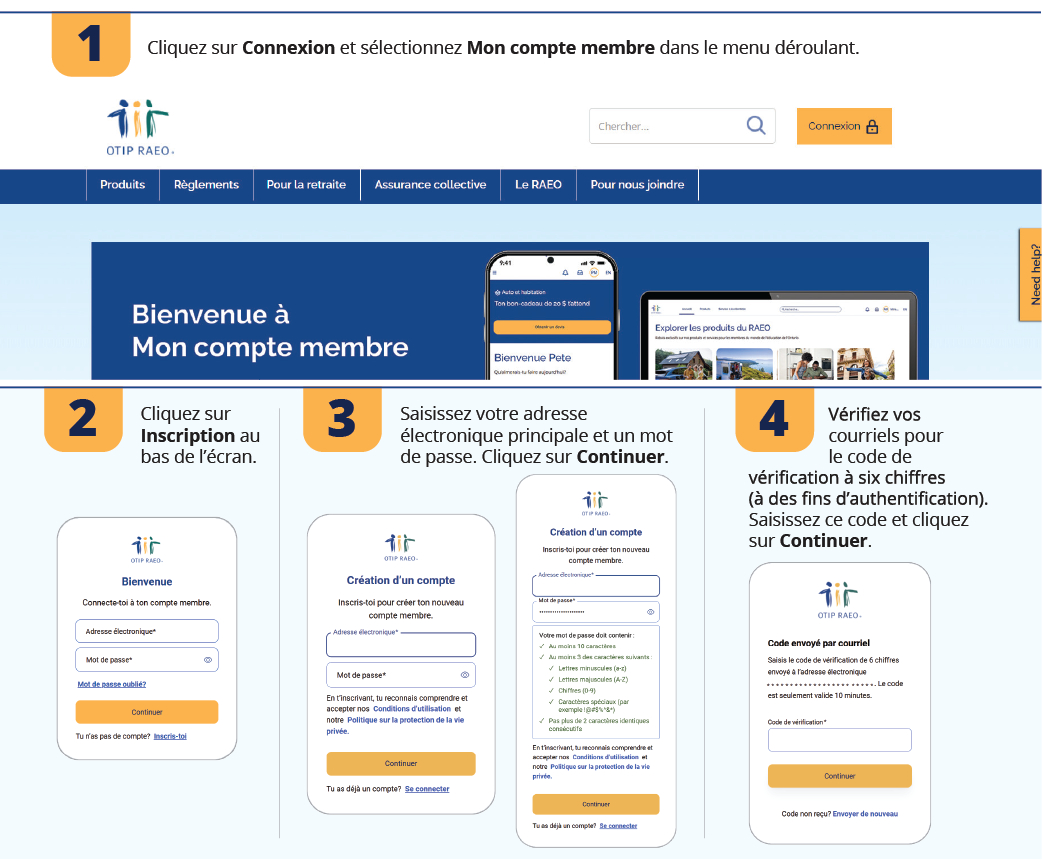 Étapes 1 à 5