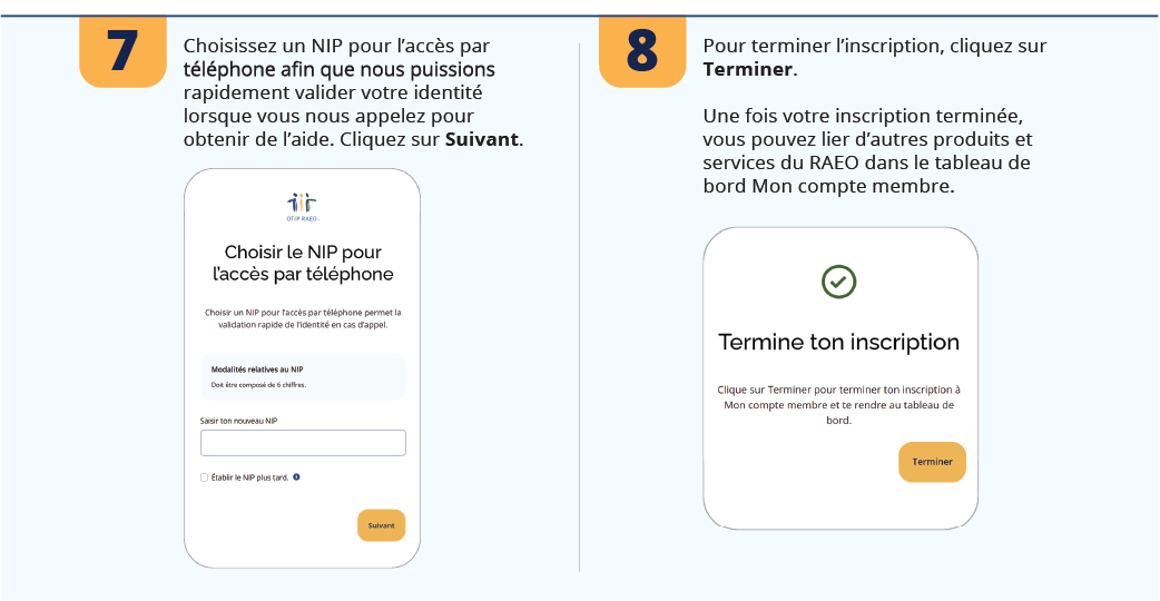 Étapes 7 et 8