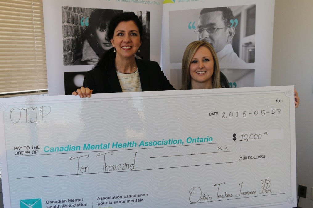 Cheque presentation from OTIP to CMHA
